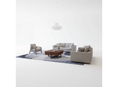 Living room grey sofa set 2x sofas two-seater design armchair luxury furnishings
