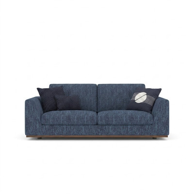 Living room blue two-seater sofa couch modern design fabric sofa textile