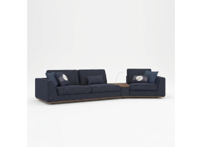 Modern blue three-seater sofa stylish couch design furniture living room new
