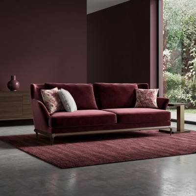 Design fabric sofa, three-seater textile sofa, luxury furnishing, living room, new