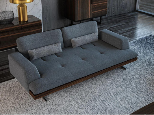 Design grey sofa three-seater couch living room design modern furnishings