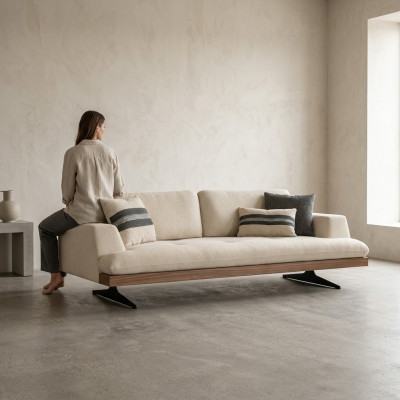 Luxury Upholstered Furniture Three-Seater Sofa Design Modern Living Room Couch New