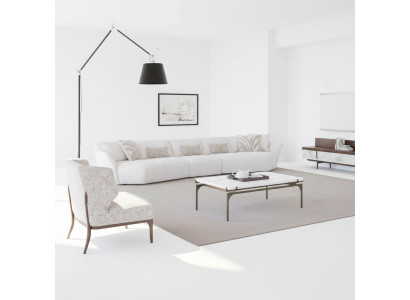 Luxury Set 2-piece Living Room Sofa Five-Seater Fabric Sofa Furniture Coffee Table