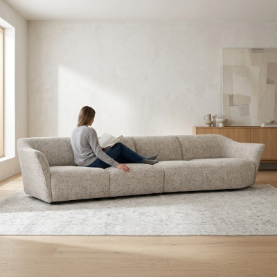 Living room modern white sofa four-seater couch upholstered furniture modern design