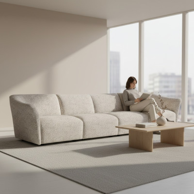 Living room upholstered furniture textile sofa couch four-seater modern design furniture