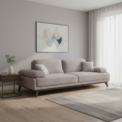 Design upholstered furniture three-seater sofa couch fabric living room modern interior