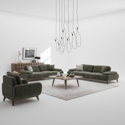 4-piece upholstered furniture set, 2-seater sofa with 3-seater luxury coffee table
