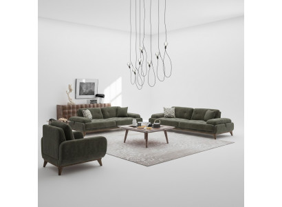 4-piece upholstered furniture set, 2-seater sofa with 3-seater luxury coffee table