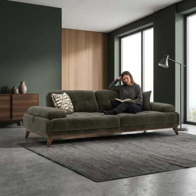 Luxury upholstered furniture sofa three-seater couch living room furnishing upholstery fabric