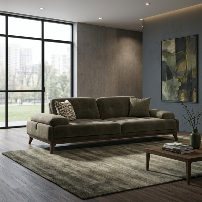 Luxury upholstered furniture sofa three-seater couch living room furnishing upholstery fabric