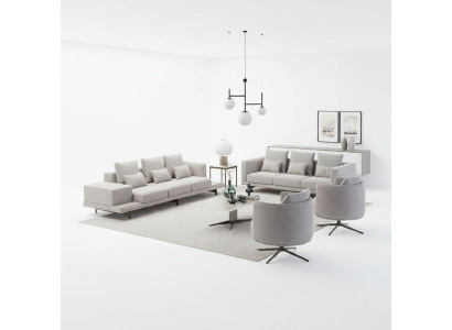 Complete Set 6-piece 2x Sofa Three-seater New 2x Armchair Luxury Living Room Coffee Table