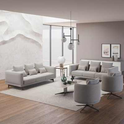 Upholstered Furniture Complete 2x Sofa Three-Seater Couch Living Room Armchair Upholstery Fabric