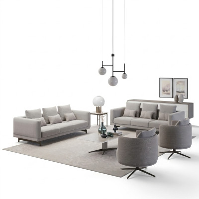 Upholstered Furniture Complete 2x Sofa Three-Seater Couch Living Room Armchair Upholstery Fabric