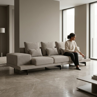 Living room sofa three-seater couch upholstered furniture luxury textile furnishing new