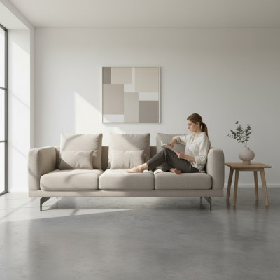 Three-seater sofa couch upholstered furniture luxury new textile furniture living room
