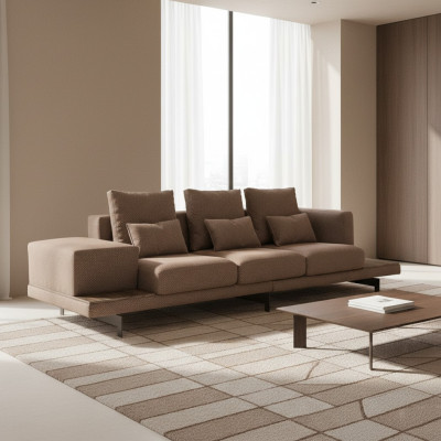 Sofa Couch Three-seater Living Room Upholstered Sofas Design Upholstered Furniture Fabric New