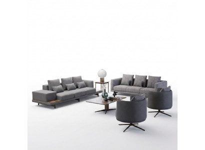 Design sofa set 2x sofa three-seater set armchair couch modern luxury new upholstery