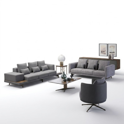 Living Room Sofa Set Modern Furniture 2x Sofa Three-Seater Upholstered Armchair