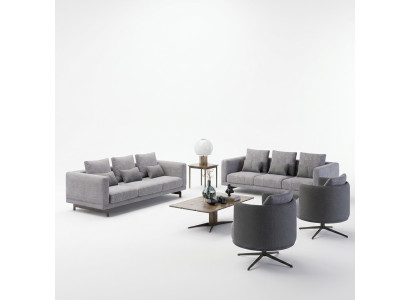 Modern furniture living room set 6 pcs 2x sofas suite luxury 2x armchairs coffee table