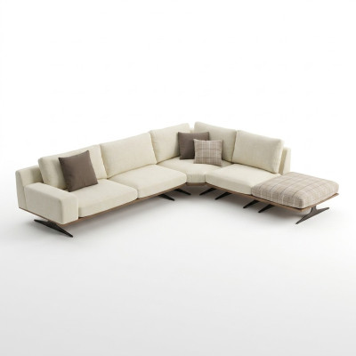 Living Room Luxury Set Corner Sofa L-Shape Upholstered Furniture Design Modern Coffee Table