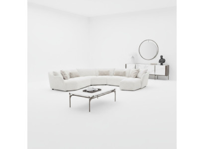 Luxury living room corner sofa U-shape set ensemble coffee table new furniture