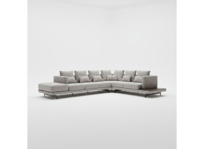 Upholstered Furniture Grey Sofa Couch L-Shaped Design Corner Sofa New Living Room Coffee Table