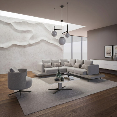 Design corner sofa L-shape upholstered furniture luxury living room coffee table furnishings