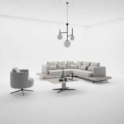 Design corner sofa L-shape upholstered furniture luxury living room coffee table furnishings
