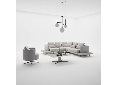 Design corner sofa L-shape upholstered furniture luxury living room coffee table furnishings