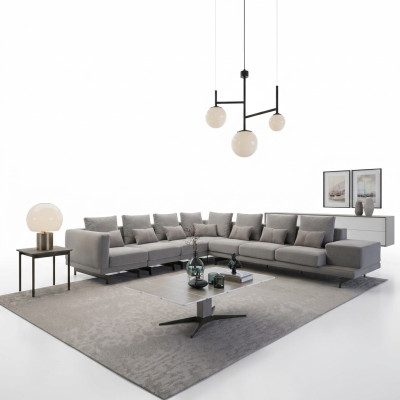 Designer sofa couch corner sofa L-shape fabric upholstery set living room coffee table
