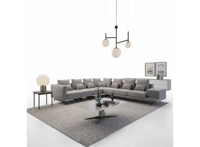 Designer sofa couch corner sofa L-shape fabric upholstery set living room coffee table