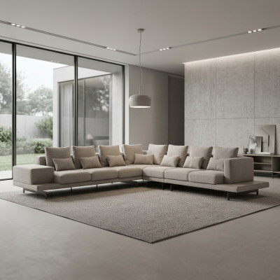 Gray designer sofa couch upholstery textile corner sofa upholstered furniture living room new