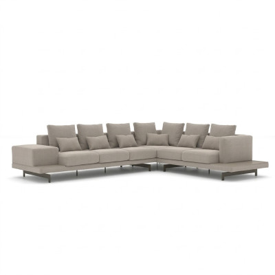 Upholstered furniture gray designer corner sofa L-shape upholstery textile sofa living room