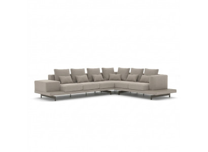 Upholstered furniture gray designer corner sofa L-shape upholstery textile sofa living room