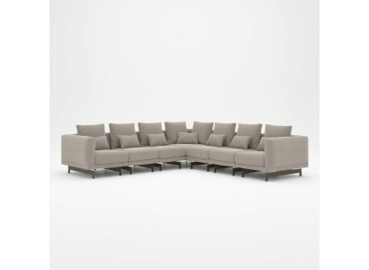 Designer upholstered corner sofa, L-shape, furniture set, textile upholstery, new.