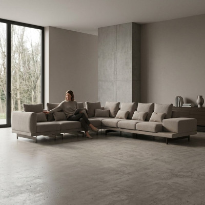 Luxury living room furniture corner sofa L-shape upholstered furniture sofa couch