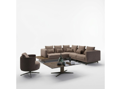 Designer suite living room set sofa couch L-shape with coffee table furnishings