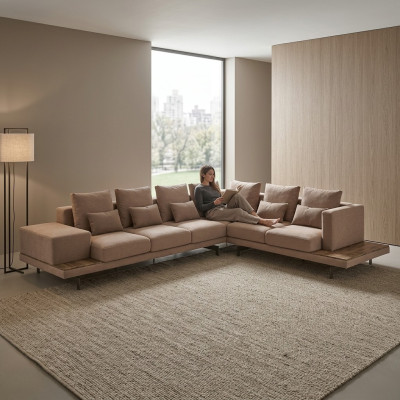 Sofa Couch L-shape Living Room Furniture Set Luxury Interior Designer New