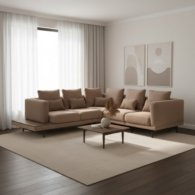 Upholstered furniture corner sofa L-shape sofa couch upholstery textile luxury furnishing