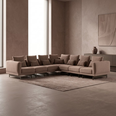 Luxury Corner Sofa Couch L-Shaped Upholstery Textile Upholstered Sofa New Living Room Furniture