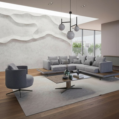 Living room set 3-piece textile sofa couch L-shape new coffee table luxury furniture