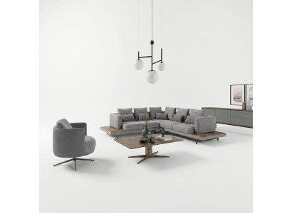Living room set 3-piece textile sofa couch L-shape new coffee table luxury furniture
