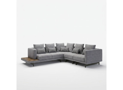 New luxury set textile upholstered sofa L-shaped furniture living room coffee table