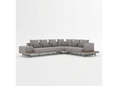 Designer New L-Shape Sofa Grey Textile Furniture Living Room Decor