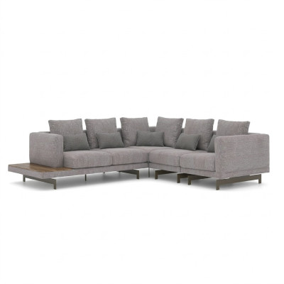 Sofa couch L-shape designer gray sectional sofa textile luxury living room furnishing