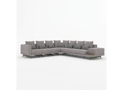 Sectional sofa L-shape living room decor designer textile sofa modern set