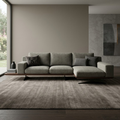 Gray Designer Corner Sofa L-Shape Relax Living Room Upholstered Sofa Luxury Modern Furniture