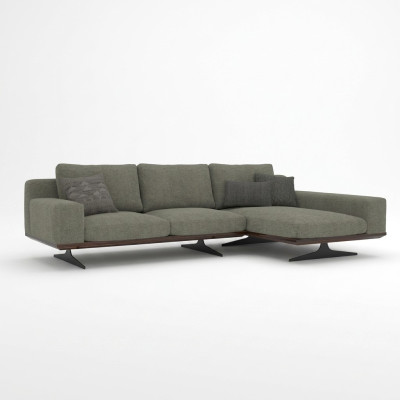 Gray Designer Corner Sofa L-Shape Relax Living Room Upholstered Sofa Luxury Modern Furniture