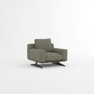 Luxury Designer Armchair Modern Upholstered Armchair Furniture Gray Textile Seat New