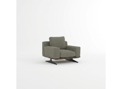 Luxury Designer Armchair Modern Upholstered Armchair Furniture Gray Textile Seat New